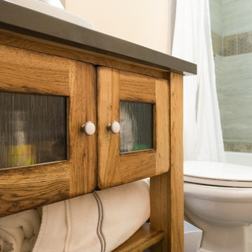 Rustic Bathroom Vanity with Shelving