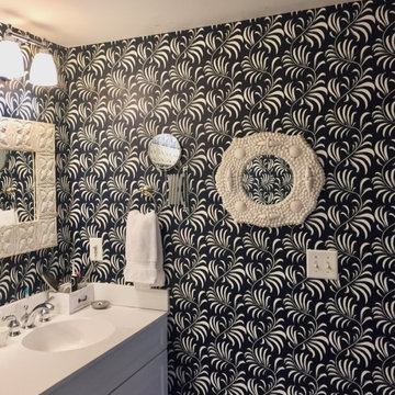 Wallpaper in bathrooms- love it