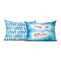 UV Virgin Islands Map Pillow - Decorative Pillows