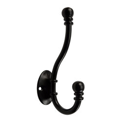 Cosmas - Heavy Duty Coat and Hat Hook, Flat Black - Wall Hooks