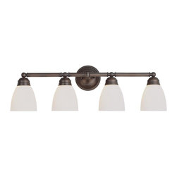 Trans Globe Lighting - Traditional Frosted Four-Light Bath Light Fixture - Bathroom Vanity Lighting