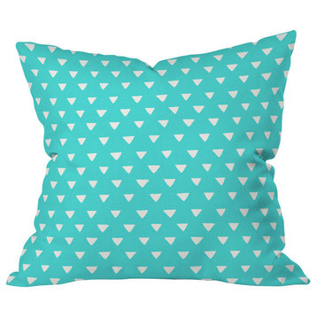 Bianca Green Geometric Confetti Teal Outdoor Throw Pillow, 18x18x5