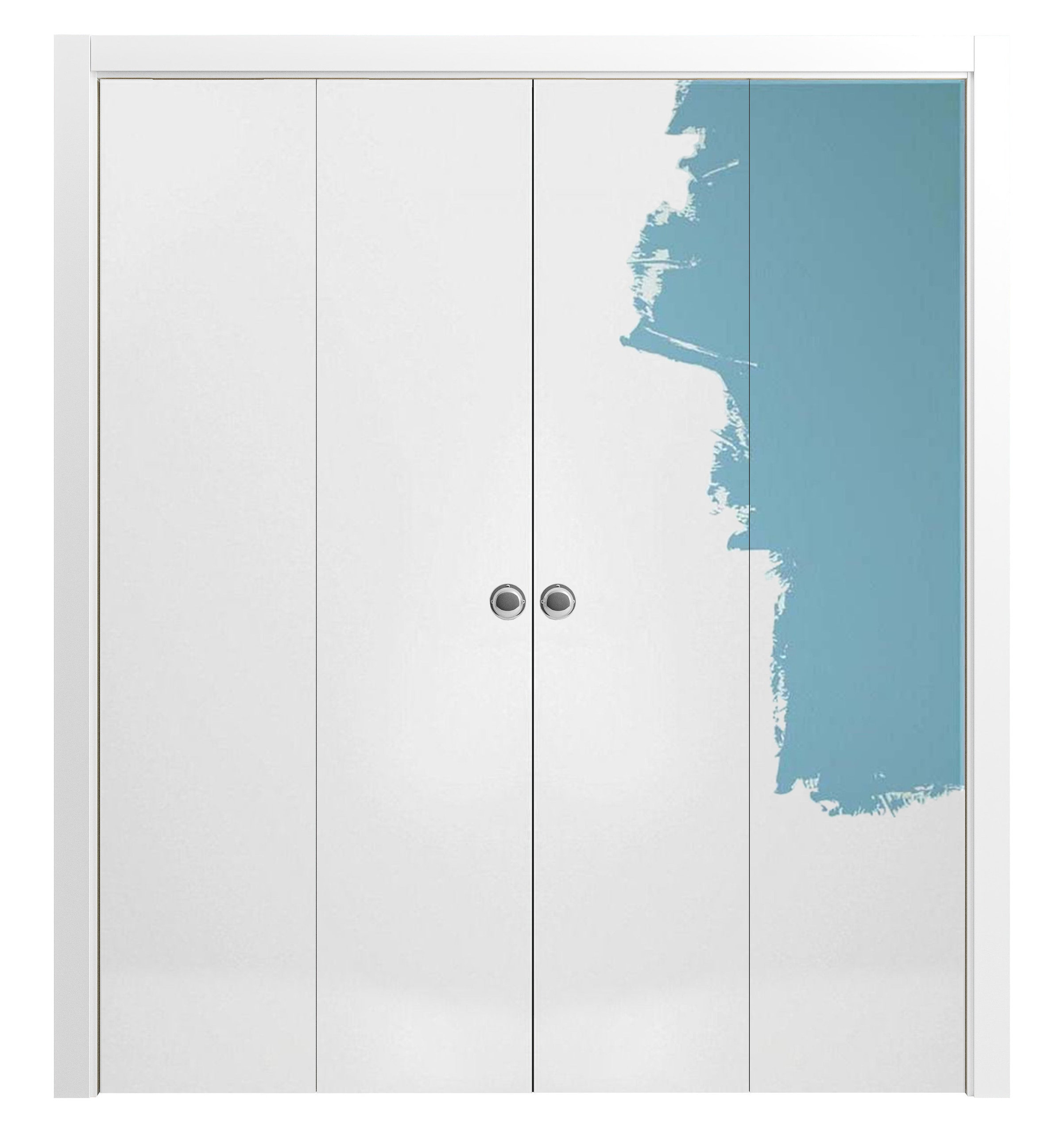 Sliding Closet Double Bi-fold Doors | Planum 0010 Primed, 72" x 96" (4
