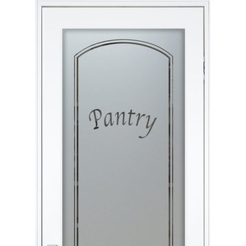 Pantry Door - Classic Arched - Primed - 30" x 80" - Knob on Left - Pull Open