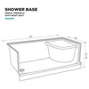 Single Threshold Acrylic Non-Slip Shower Base, Seat 60 x 32, Left Hand Drain