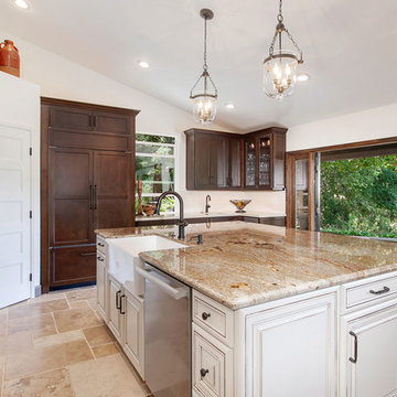 Fallbrook Kitchen Renovation featuring Large Island and Folding Doors