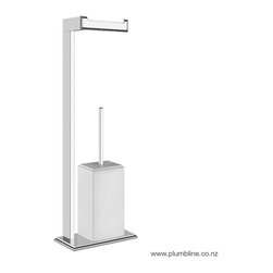 Eleganza Freestanding Toilet Roll & Brush Set - Toilet Accessories