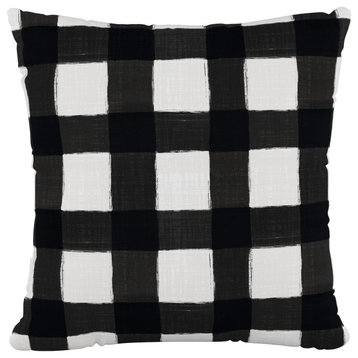18" Decorative Pillow, Buffalo Square Black