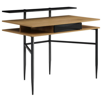 Loft Lyfe Nechama Desk, 1 Storage Drawer, Natural/Black 43.3Lx22.8Wx34.8H