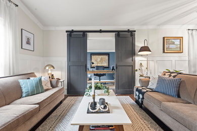 Inspiration for a transitional living room remodel in Dallas
