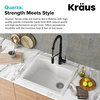 Quarza 25" Drop-In Undermount Granite Composite 1-Bowl Kitchen Sink, White