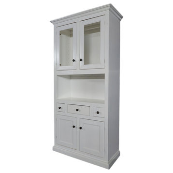 Modern Dining Hutch and Buffet, Bright White