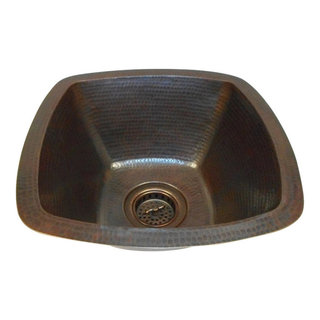 Nantucket Sinks SQRB-7 16.625 Hammered Brass Square Undermount