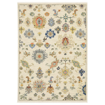Leoness Floral Fun Indoor Area Rug, Ivory, 2' x 3'