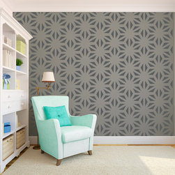 Mid Century Lined Honeycomb Wall Pattern - Wall Decals