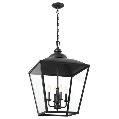 Kichler Homestead Dame 27.5" 4-Light Foyer Pendant 52475BKT, Textured Black