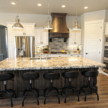 White Painted Kitchen with Knotty Alder Accents, Kimberly ID