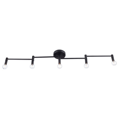 Tempo 5-Light Matte Black Foldable Track Lighting