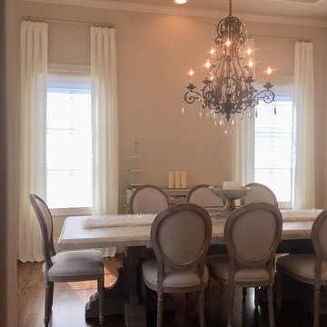 Dining Room Sheer Linen Drapes French Returns Gold Brass