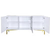 Collette Sideboard/Buffet, White, Gold Base