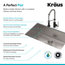 32" Undermount Stainless Steel Kitchen Sink, Pull-Down Faucet SSMB w Dispenser