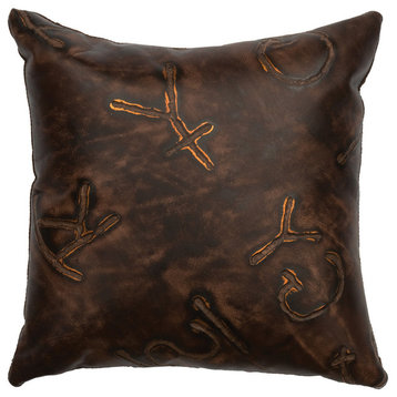 Tombstone Pillow, 16x16, Leather back