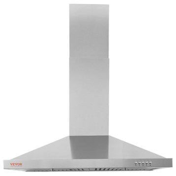 VEVOR 30" Wall Mount Range Hood Ductless Kitchen Vent Stainless Steel 3 Speed