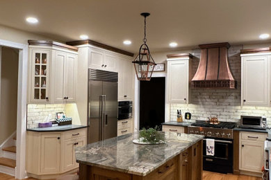 Rustic Hickory, Paint and Glaze with Copper range hood