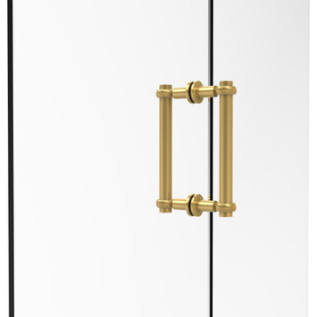 Contemporary 8" Back to Back Shower Door Pull, Twisted Accent, unlacquered Brass