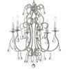 Crystorama 5016-OS-CL-MWP 6 Light Chandelier in Olde Silver
