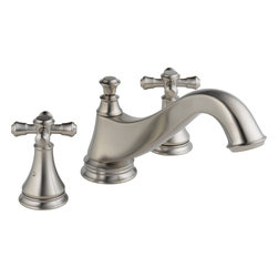 Delta Cassidy 3-Hole Roman Tub Trim - Low Arc Spout - Bathtub Faucets