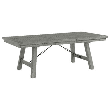 Beach House 84" Solid Wood Dove Gray Extendable Dining Table