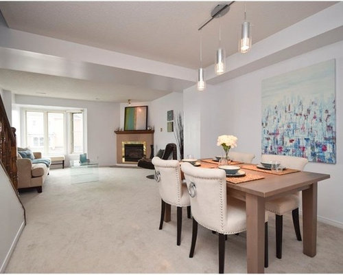 Kleine Esszimmer mit Eckkamin: Design-Ideen, Bilder & Beispiele