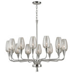 Hudson Valley Lighting - Longmont, 14 Light, Chandelier, Polished Nickel Finish, Clear Gold Mesh Glass - Shade Finish: Clear Gold MeshLighting Info.: 14 x 60W E12 Candelabra Incandescent Bulb (Not Included)