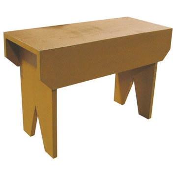 Simple Wood Bench, Gold