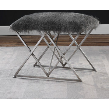 Astairess Fur Small Bench, Natural