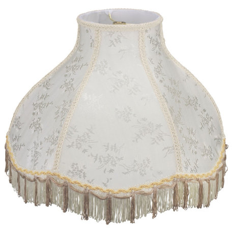 30043 Scallop Bell Shape Spider Lamp Shade, Beige, 17" wide, 6"x17"x12"