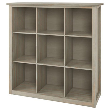 Pemberly Row Transitional Wood  9 Cube Bookcase and Unit in Gray