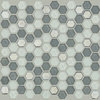 Shaw CS52V Molten Hexagon Glass - 11" x 11-1/2" Hexagon Geometric - Nickel