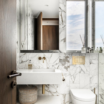 Modern bathroom with great natural lighting