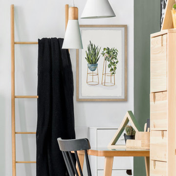 "Hanging Plants Stand" Framed Painting Print