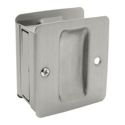 Designers Impressions - Satin Nickel Pocket Door Passage, 53874 - Pocket Door Hardware