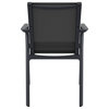 Pacific Sling Arm Chair, Set of 2, Black Frame/Black Sling