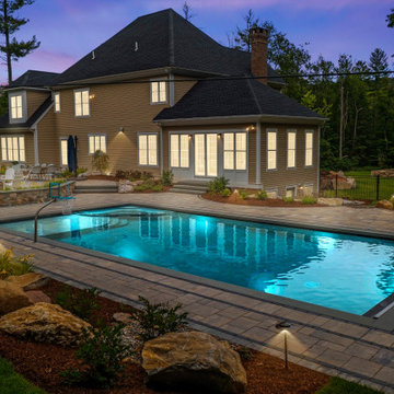 Simsbury, CT Rectangular Pool with Landscaper Clarke Landscapes