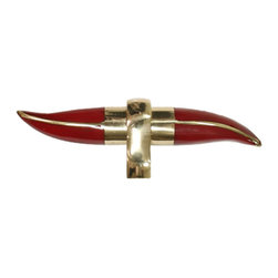 Worlds Away - Worlds Away Lenny Horn Shaped Drawer Pull - Cabinet And Drawer Handle Pulls