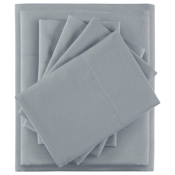 Intelligent Design Microfiber Sheet Set With Side Storage Pockets, Grey