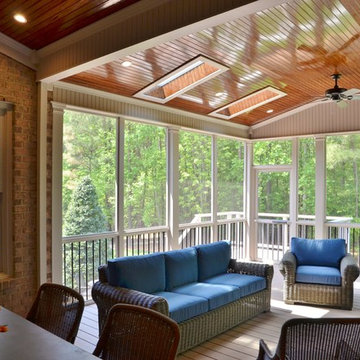 Screened Porch with Fireplace, Featuring Acetylated Decking