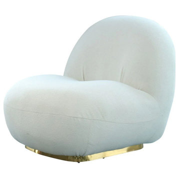 Maye Modern White Sherpa Accent Chair