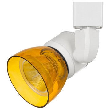 10W Integrated Led Track Fixture With Polycarbonate Head, Yellow And White
