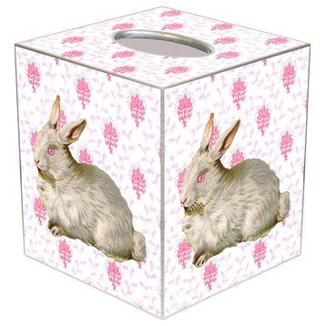 Easter Bunny on Pink Provincial Tissue Box Cover